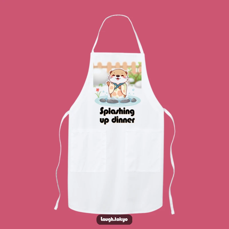 Funny Otter Kimono Apron: Festive Splash Kitchen Linen, Ideal Humorous Gift