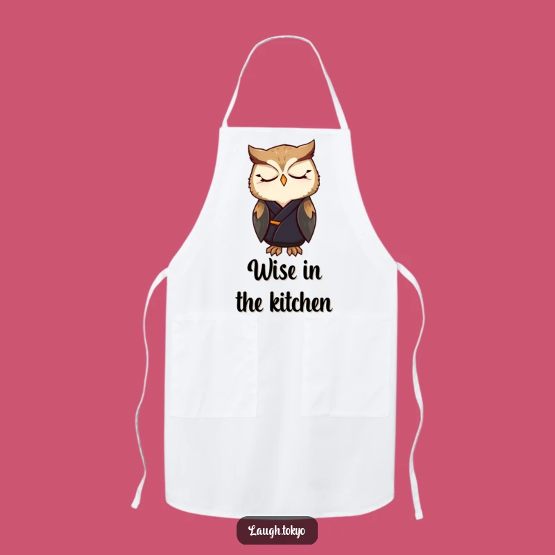 Funny Owl Kimono Apron: Peaceful Cooking & Kitchen Humor Gift