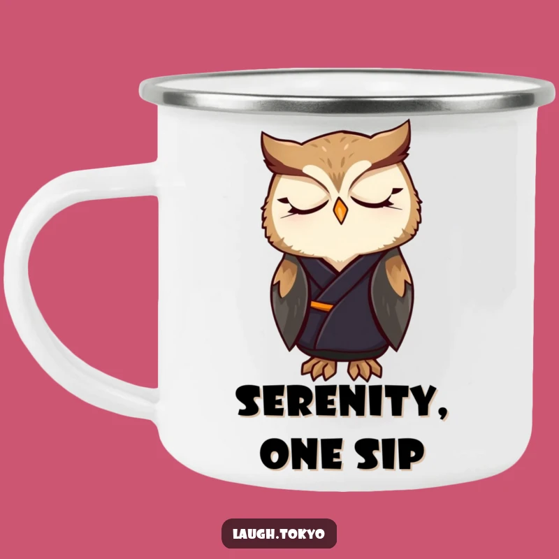 Funny Owl Kimono Camping Mug: Peaceful Outdoor Adventure Gift