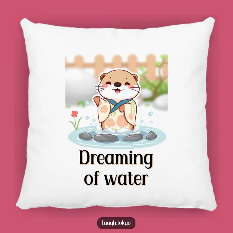 Funny Otter Kimono Pillow: Cozy Festive Splash Cushion, Adorable Humorous Gift