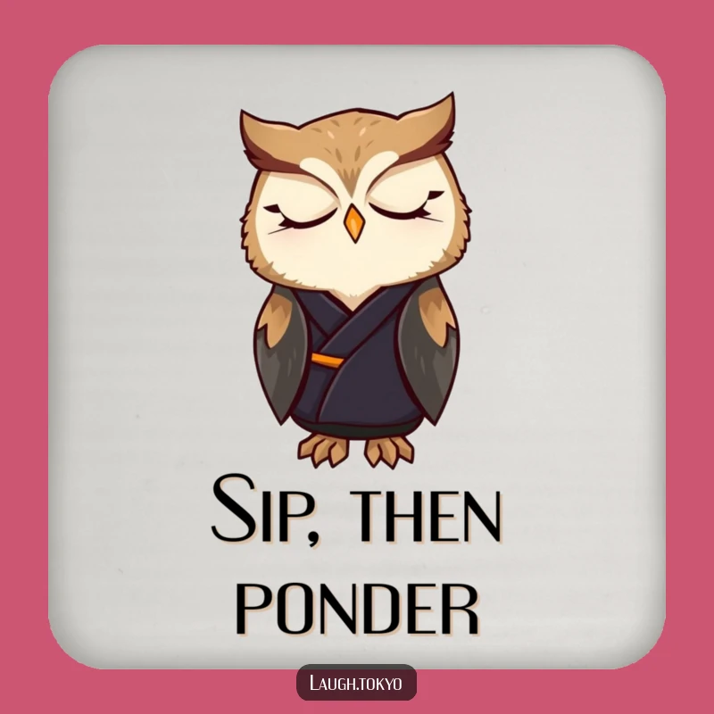 Funny Owl Kimono Coaster: Peaceful Table Protection & Decor Gift