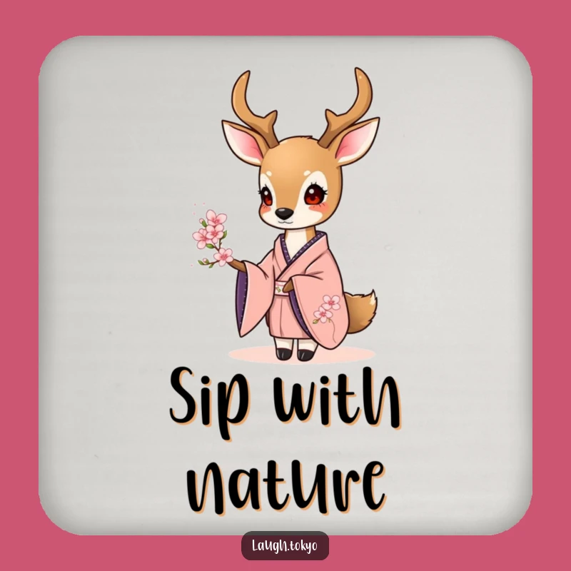 Funny Deer Coaster: Elegant Blossom Drink Protector, Ideal Humorous Gift