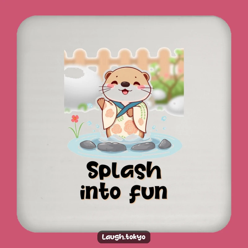 Funny Otter Coaster: Festive Splash Drink Protector, Ideal Humorous Gift