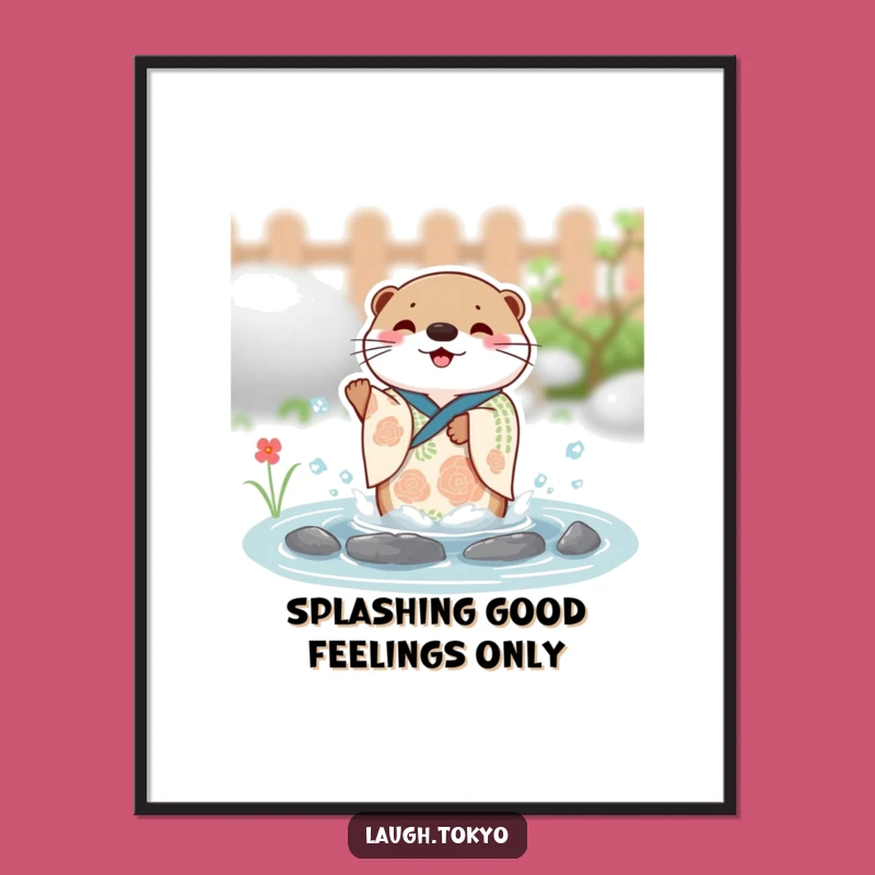 Free Printable Wall Art: Funny Otter Kimono Splash Downloadable Decor