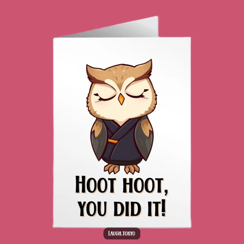 Free Printable Owl Kimono Congrats Card: Elegant & Funny Downloadable Gift