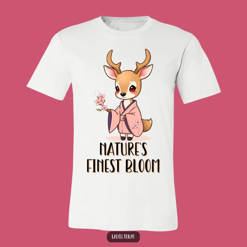 Funny Deer Kimono T-Shirt: Elegant Blossom Tee, Best Humorous Gift