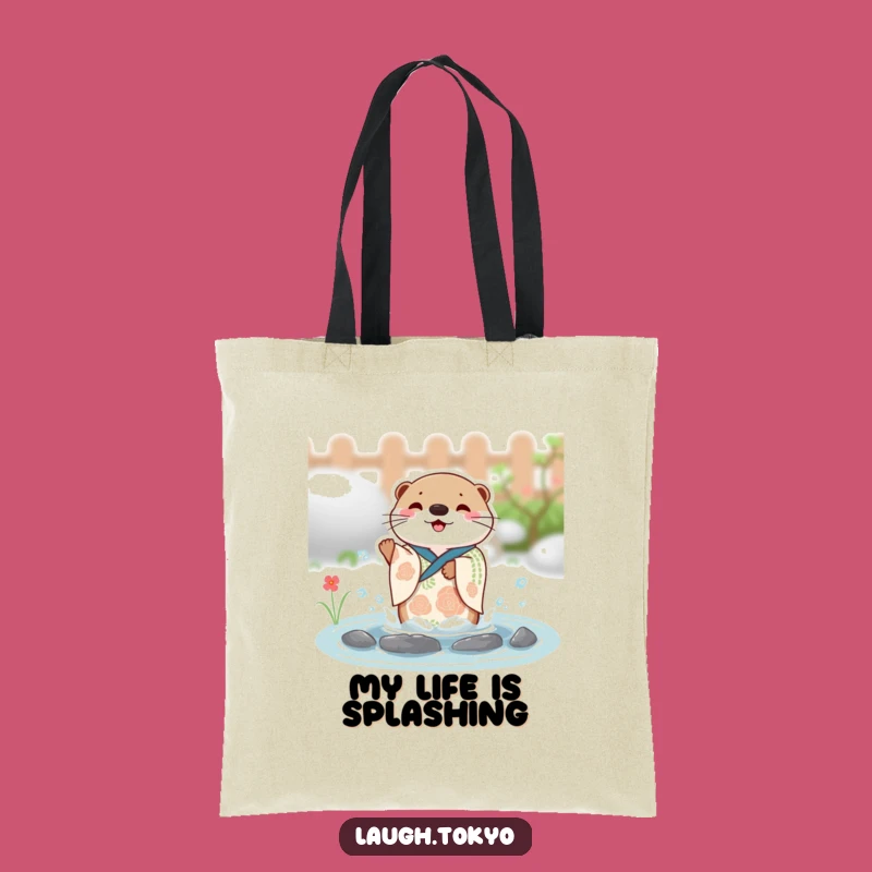 Funny Otter Kimono Tote Bag: Festive Splash Purse, Ideal Humorous Gift